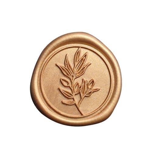 Pilloze 50 Pcs Antique Gold Wax Seal Stickers Self- Adhesive Wedding Invitation Seal Stickers, Perfect for Wedding Invitation, Envelopes Christmas Cards, Gift Wrapping, Good Adhesion and Easy to Use