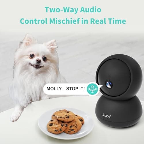 Alaga Indoor Security Camera,3K, 360° Pan/Tilt, Human/Pet/Motion AI, Night Vision, Speaker, Indoor Camera with Phone App, Compatible with Alexa & Google Assistant,5G & 2.4G WiFi,Black - Thumbnail 6