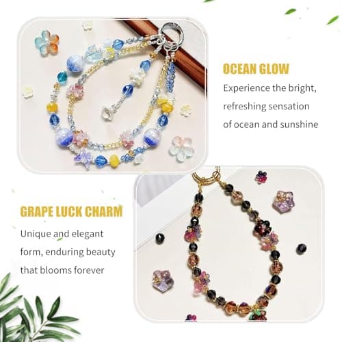 TIANTAIYUE Beaded Phone Charm Strap for Women, Aesthetic Crystal Glass & Pearl Wrist Lanyards, Universal Anti-Lost Detachable Cell Phone Chain for Smartphone Case, Camera, Keys, Gift for Her - Thumbnail 6