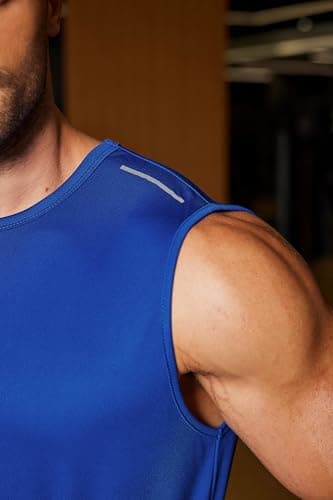 COOFANDY Mens Royal Blue Tank Top Summer Muscle Sleeveless Shirts for Men Casual Breathable Tanks Shirt XX-Large - Thumbnail 2