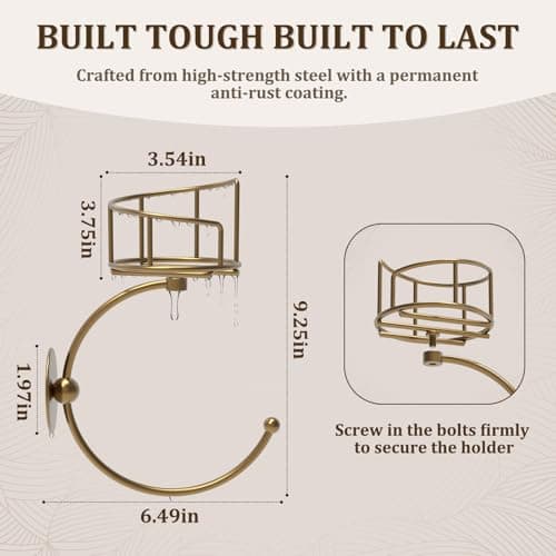 Hand Towel Holder for Bathroom with Vintage Wall Mounted Candle Holder, Rustproof Anti-Corrosion Alloy Unique Gold Towel Hook, Sturdy Coat Hanger for Vintage Kitchen Bathroom Decor and Accessories - Thumbnail 4