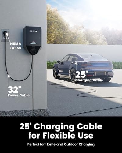 ELECQ Smart Level 2 EV Charger, Active Load Management, Solar EV Charging Mode, Wi-Fi Enabled, OCPP Compatible & Future-Proof, 40A NEMA 14-50 Plug-in EV Charger for Home with J1772 Connector - Thumbnail 5