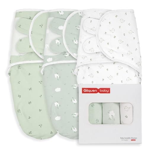 GLLQUEN BABY Swaddles 0-3 Months, 3-Pack Baby Swaddles for Newborn,Baby Girls, Boys Infant Sleep Sack, Easy Swaddling Wrap, Soft & Snug Newborn Sleep Sack, Nursery Swaddle Blankets Essentials - Image 1