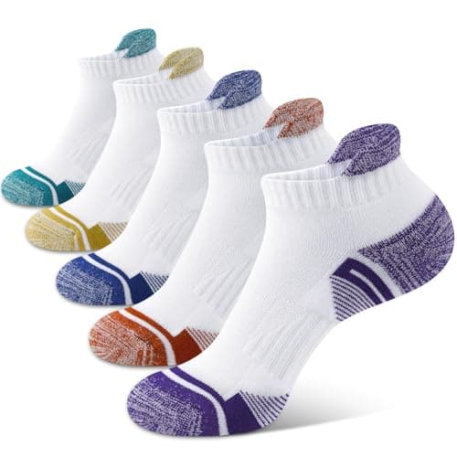 Etmdoeve Womens Athletic Running Socks Cushioned Anti-Blister Comfort Ankle Socks (5 Pairs) - Image 1