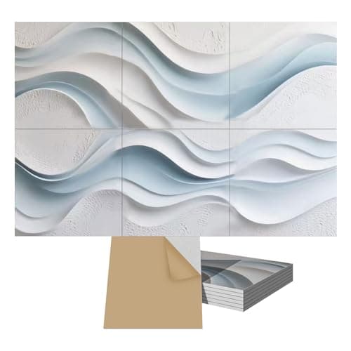6 Pack Art Acoustic Panels, TEMGCUAM Self-Adhesive Sound Absorbing Wall Panels, 72"×48" Decorative Acoustic Treatment Panels for Home Office, Studio, Ceiling & Media Room