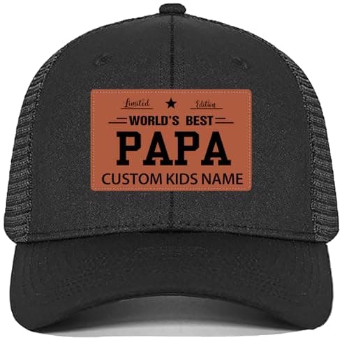 Custom Name World's Best Papa Hat Adjustable Baseball Cap Christmas Father's Day Birthday Gifts Trucker Hat - Thumbnail 5