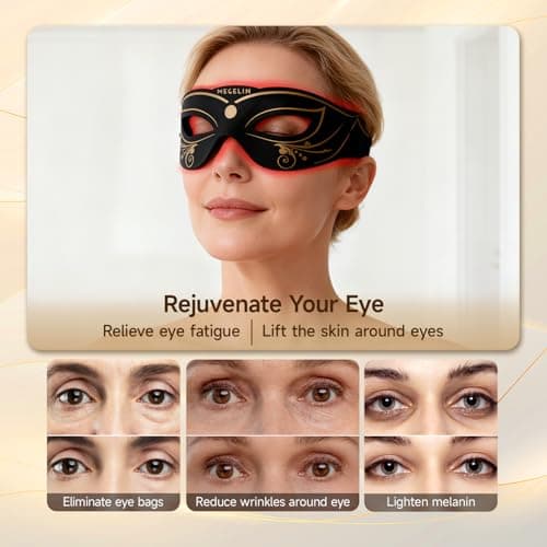 Megelin 3 Modes Red Light Therapy for Eyes, Under-Eye Red Light Therapy Glasses,Treatment of Periorbital Wrinkles and Rhytides,Relieving Eye Fatigue - Thumbnail 4