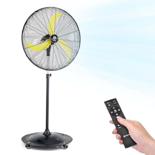 FUGOO 30" Quiet Industrial Oscillating Pedestal Fan-Brushless DC Motor,8800 CFM Heavy Duty Fan with Remote,Energy Efficient for Garage,Workshop,Office,Patios,Commercial - Image 1