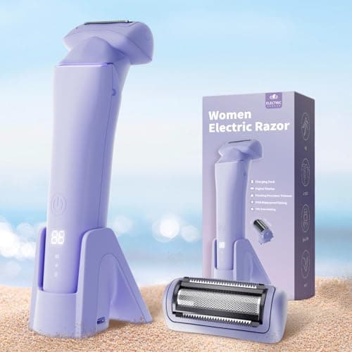 Krofaue Electric Razors for Women, Gentle Painless Electric Razor for Silk Skin, IPX6 Waterproof Electric Shaver Trimmer & Body Shaver, Easy to Use & Clean, Dry & Wet for Arms, Legs - Image 1