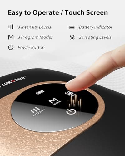 CINCOM Upgraded Hand Massager with Heat & Compression – Cordless & Rechargeable Hand Therapy Equipment for Arthritis and Carpal Tunnel Relief from Wrist to Fingers, Ideal Gift for Mother's Day (Black) - Thumbnail 4