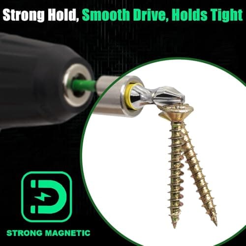 Hitscrews Impact Driver Bit Set PH2 (S2 Steel, CNC Phillips Tip, Chrome Finish) – Magnetic Screwdriver Bits Mixed Sizes: 1", 2", 4", 6" + Magnetic Bit Holder – 7 PCS Kit for DIY & Repairs - Thumbnail 3