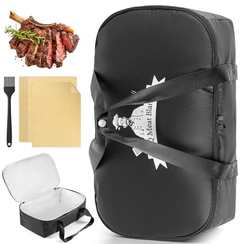 Nicemiya BBQ Blanket for Resting Meat, Insulated Meat Bag, Blanket for Smoker Brisket Pork Shoulder Turkey, Pefect Gift for Grill Lover Birthday Christmas for Men (Black Leak-Proof Vinyl) - Image 1