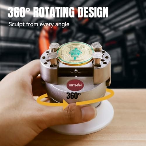 Katway Ball Vise - 3 Inch Engravers Vise with Self-Centering Jaw, Rotational Brake, 360° Rotation, 78 pcs Engraving Setting Tool Accessories, Stainless Steel A04C - Thumbnail 3