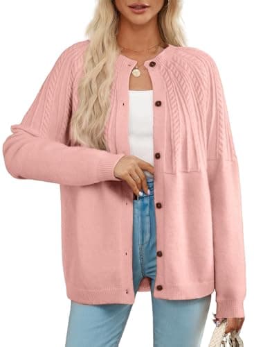 Dokotoo Cardigan Sweaters for Women Lightweight 2026 Fall Outfits Fashion Trendy Women's Open Front Business Casual Crewneck Crochet Knit Womens Cardigans Winter Sweaters - Image 1