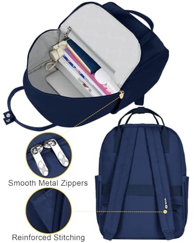 Lightweight Backpack for Women and Men, Water Resistant Small Laptop Backpack Purse Gifts for Travel Commute, Durable with Adjustable Shoulder Straps and Laptop Compartment (Dark Blue) - Thumbnail 5