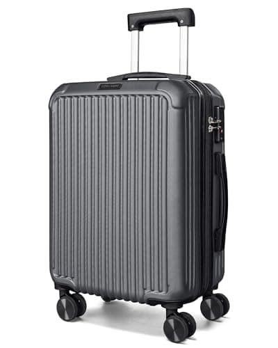 LIGHT FLIGHT Carry On Luggage 22x14x9 Airline Approved, Durable Hard Shell Carry On Suitcases with Wheels, Expandable Hardside Lightweight Travel Luggage with TSA Lock 20 Inch Carry on, Glacier Gray - Image 1
