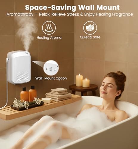 XEITIN Waterless Essential Oil Diffuser 3000 Sq.Ft Coverage for Large Home Hotel Office, 400ml Cold Air Scent Machine, Bluetooth App Control, No-Noise Aroma Diffuser Wall Mount Gift for Mom for Her - Thumbnail 6