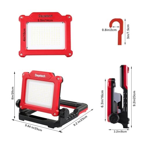 DAYATECH Cordless LED Work Light, 3500 LM, 25 W Compatible with DEWALT, Milwaukee, MAKITA 7Brands18-21V Power Tool Battery(Light Only) - Thumbnail 4