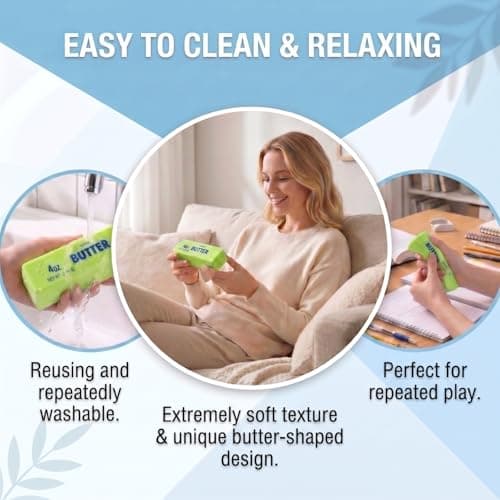Butter Squishy Slow Rising Stress Relief Tool,New 2026 Squeeze Ball Realistic Butter Stick Soft Squeeze Tool,Portable Squishy for Adults Anxiety & Stress Relief, Sensory Gifts for Office(Green) - Thumbnail 3