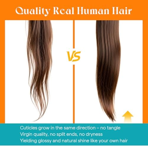 Sunny Hair Invisible Injected Tape in Hair Extensions Brown Highlight, 24inch 20Pcs 50g Real Human Hair for Women, Hand Sewn Natural Hair Extensions for Natural Volume and Glossy Shine - Thumbnail 6