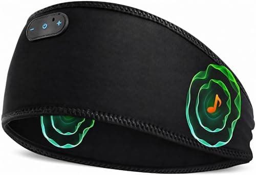 ZHENYEMEI Bamboo Cotton Sleep Headphones,Ultra-Soft Wireless Headband Bluetooth for Side Sleepers, with 14H Playtime & Bluetooth 5.4, 4-in-1 Music Sleep Earphones for side sleeping(Black) - Image 1