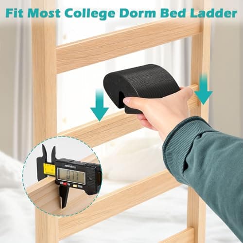 Ligebul 2 Pcs EVA Bunk Bed Ladder Pads, Dorm Bed Ladder Foot Support, Anti-Slip Loft Steps for College Safe and Comfortable Climbing, Fit College Dorm Beds Bunk Step Pads-Black - Thumbnail 6