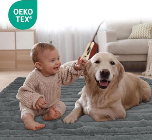 ZAKAPAWS Waterproof Pet Blanket for Large Dogs & Cats - Reversible Calming Plush, Washable Furniture Cover for Couch, Bed, Car Seat, Blocks Leaks, Stains & Pet Fur (Grey, 30"x40") - Thumbnail 3