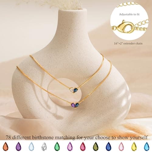 Btysun February Birthday Gifts for Women, Valentines Gifts for Her Dainty Gold Necklace with Amethyst Birthstone Necklace Trendy Stuff Stocking Stuffers for Teens - Thumbnail 3