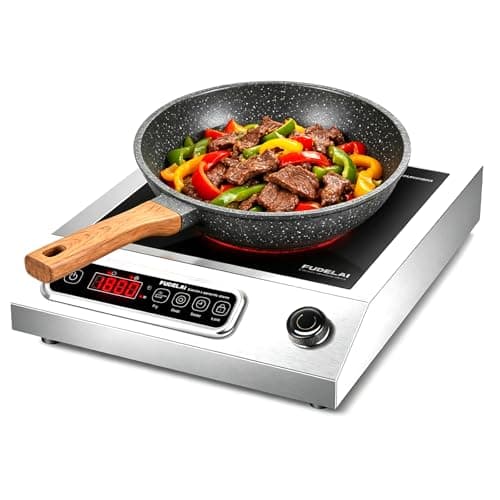 FUDELAI 1800W Commercial Grade Induction Cooktop with 9 Power Levels - Infrared Electric Burner with EUROKERA Micro-Ceramic Panel, Timer, Safety Lock, for Restaurant, Home Kitchen Use - Image 1