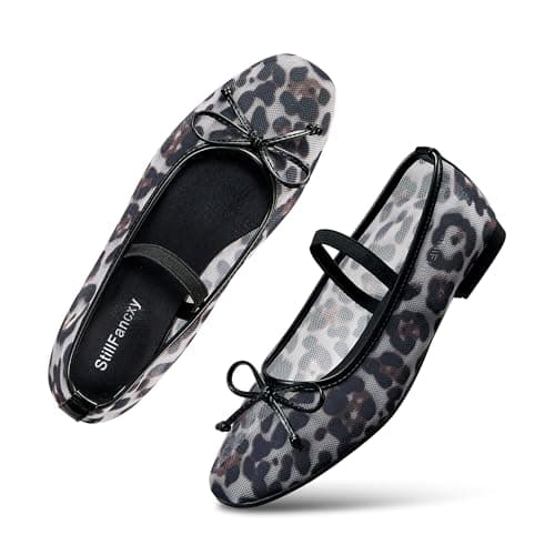 StillFancxy Ballet Flats with Bow Square Toe Ballerina Flats Slip on Bowknot Flat Shoes for Women Dressy Comfortable - Thumbnail 5