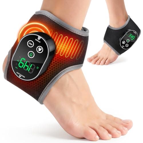 Cordless Foot Massager for Neuropathy, 3000mAh Rechargeable Ankle Heating Pad with Massage for Circulation, Foot Ankle Pain Relief Massager Plantar Fasciitis Relief, Black - Image 1