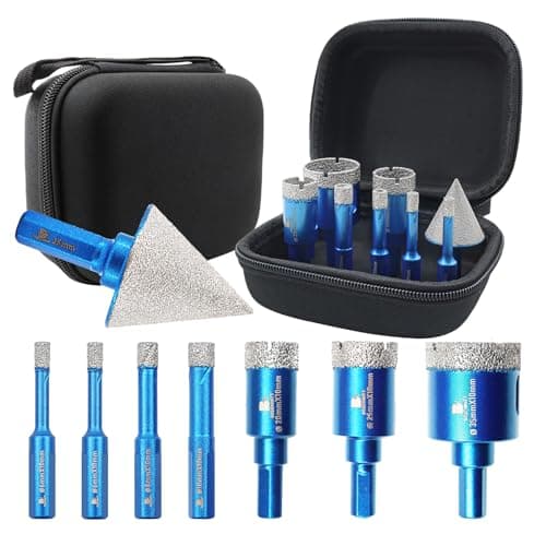 Tile Hole Saw Kit - BRSCHNITT Diamond Core Drill Bit Set 6/6/8/10/20/25/35mmDrill Bit &1 3/8" Diamond Chamfer Bit for Porcelain Tile Ceramic Marble Granite - Image 1