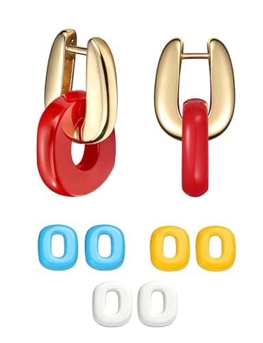 COTATI Huggie Hoop Earrings Gold Plated Chunky Hypoallergenic Earring for Women Everyday Jewelry with Colorful Accessories (Gold) - Image 1