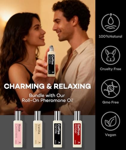 purefittech Pheromones Perfume Oil for Women, Long Lasting Coffee Vanilla Roll-on Fragrance, Pure Essential Oil Parfume, 0.34 fl oz (10ml) Travel Size, Made in USA - Thumbnail 3