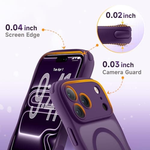 XWZ for iPhone 17 Pro Max Case for Women Girls,【Compatible with MagSafe】,【Camera Control】,【Full Camera Protection】, Cute Wave Magnetic Phone Case for iPhone 17 Pro Max,Dark Purple - Thumbnail 4