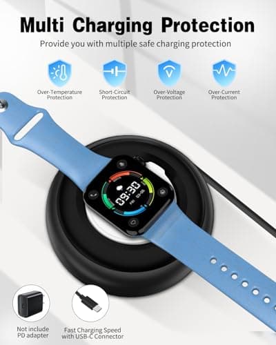Jasput Retractable USB C Cable for Apple Watch Magnetic Charging Dock, Fast Charging Smart Magnetic Apple Watch Charger, for iWatch Ultra Series 10/Se/9/8/7/6/5/4/3/2/1 - Thumbnail 3