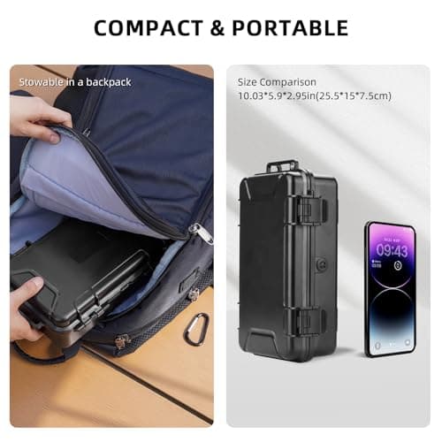 Flymile Osmo 360 Carrying Case, Portable Waterproof Hard Travel Storage Bag 4 x battery/Charging Hub for DJI Osmo 360 Camera Accessories(Case Only) - Thumbnail 3