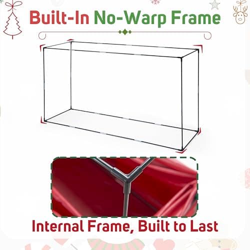 ELONG HOME Christmas Tree Storage Bag for 9ft Tree, Deluxe Rolling Moving Bags with Wheels and Heavy-Duty Zippers，Padded Design with Secure Fastening Straps - Thumbnail 3