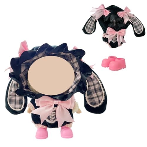 Ezcora 3 Sets Magic Dress-Up Clothes for 17cm Dolls, Bat, Witch, Bunny, Cat & Fantasy Outfits, 6.7-Inch Plush Doll Accessories with Colorful Shoes and Glasses, Kawaii Idea (No Dolls) - Thumbnail 6