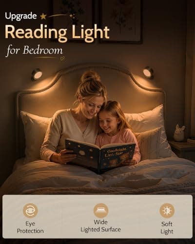LED Wall Mounted Lights, Rechargeable Wall Sconces with Remote & Touch Control, 3 Color Temperatures 360° Rotation Dimmable Cordless Wall Light for Bedroom Study Reading Bedside (Black, 3 Pack) - Thumbnail 4