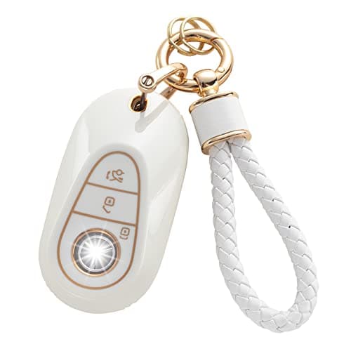 RUABIBAN for Mercedes Benz Key Fob Cover with Keychain, Soft TPU Key Case Protection Fit for S Class/G Class/E Class