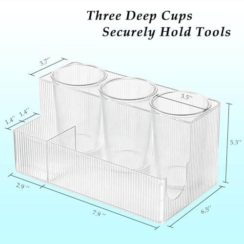 Glowspire Clear Hair Tool Organizer, Hot Tools Organizer, Hair Dryer, Blow Dryer, Curling Iron, Flat Iron, Hair Straightener Holder, toothbrush holders, Ideal for Makeup Vanity and Bathroom Storage - Thumbnail 3