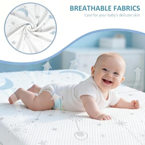 PanKers Pack and Play Mattress,Dual Sided Premium Memory Foam Pack N Play Mattresses for Baby 38"x26"x1.5" Breathable Mattress for Pack N Play with Washable Soft Cover - Thumbnail 4