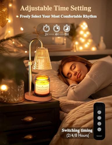 Exovyn Candle Warmer Lamp with Timer & Adjustable Height, Dimmable Light, Elegant Gifts for Women mom, Electric Wax Warmer for Scented Jar Candles, New Home Décor & Housewarming Gifts - Thumbnail 4