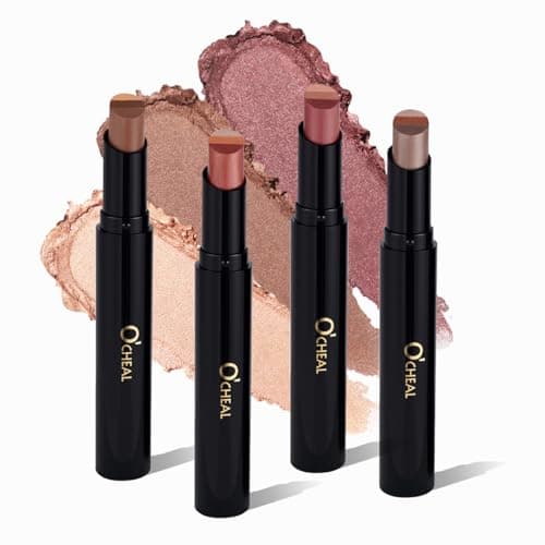 O'CHEAL 4PCS Three Color Gradient Eyeshadow Stick Matte Shimmer Waterproof Long-lasting Crease-proof & easy to apply, suitable for dailymakeup touch-ups，Eye shadow pen set for Make Up - Image 1