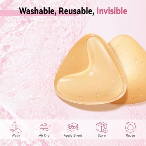 Mearter Ultra Push up Sticky Bra Pads Inserts | Double Sided Adhesive Bra Inserts | Stick on Bra for Sports Bra Swimsuit (Extra-Large, Beige) - Thumbnail 4