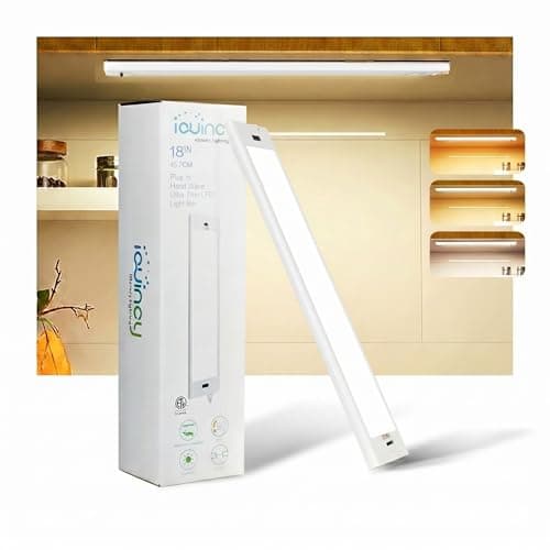 18 Inch Under Cabinet Lights Plug in, Hand Wave Activated, Linkable Under Cabinet Lighting with 5 CCT - 2700K-6000K & Stepless Dimmable, Under Counter Light for Kitchen, 450 Lumens, 8W - Image 1