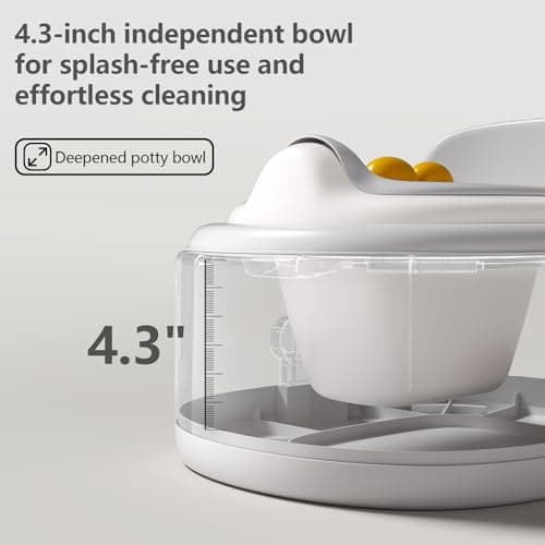 Toddler Potty Toilet for Baby 3-in-1 Training Seat, Potty Chair for kids Portable Removable Seat with Sturdy Step Stool, Splash Guard & Comfortable Backrest, Bowl Easy to Clean - Thumbnail 5