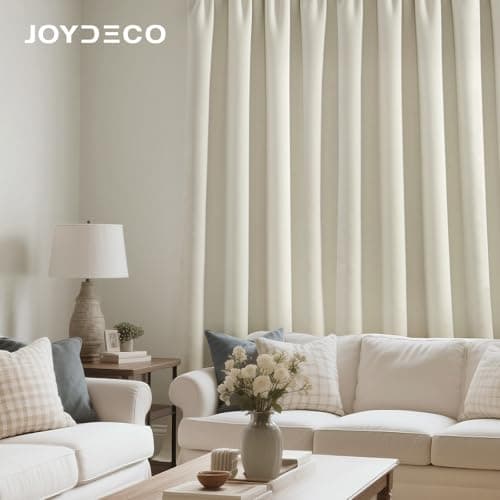 Joydeco White Velvet Curtains 84 Inches 2 Panels, Luxury Thermal Insulated Soft White Curtains for Bedroom & Living Room, Room Darkening Velvet Drapes, Rod Pocket (52W x 84L) - Thumbnail 4