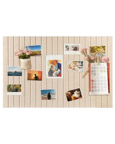 Nysunten 20x28 inches Large Felt Bulletin Board 0.35in Thicker, Cork Board with Safe Removable Nano Self-Adhesive Tabs, Wall Felt Board for Bedrooms, Living Rooms, Offices, Flower Shops - Camel